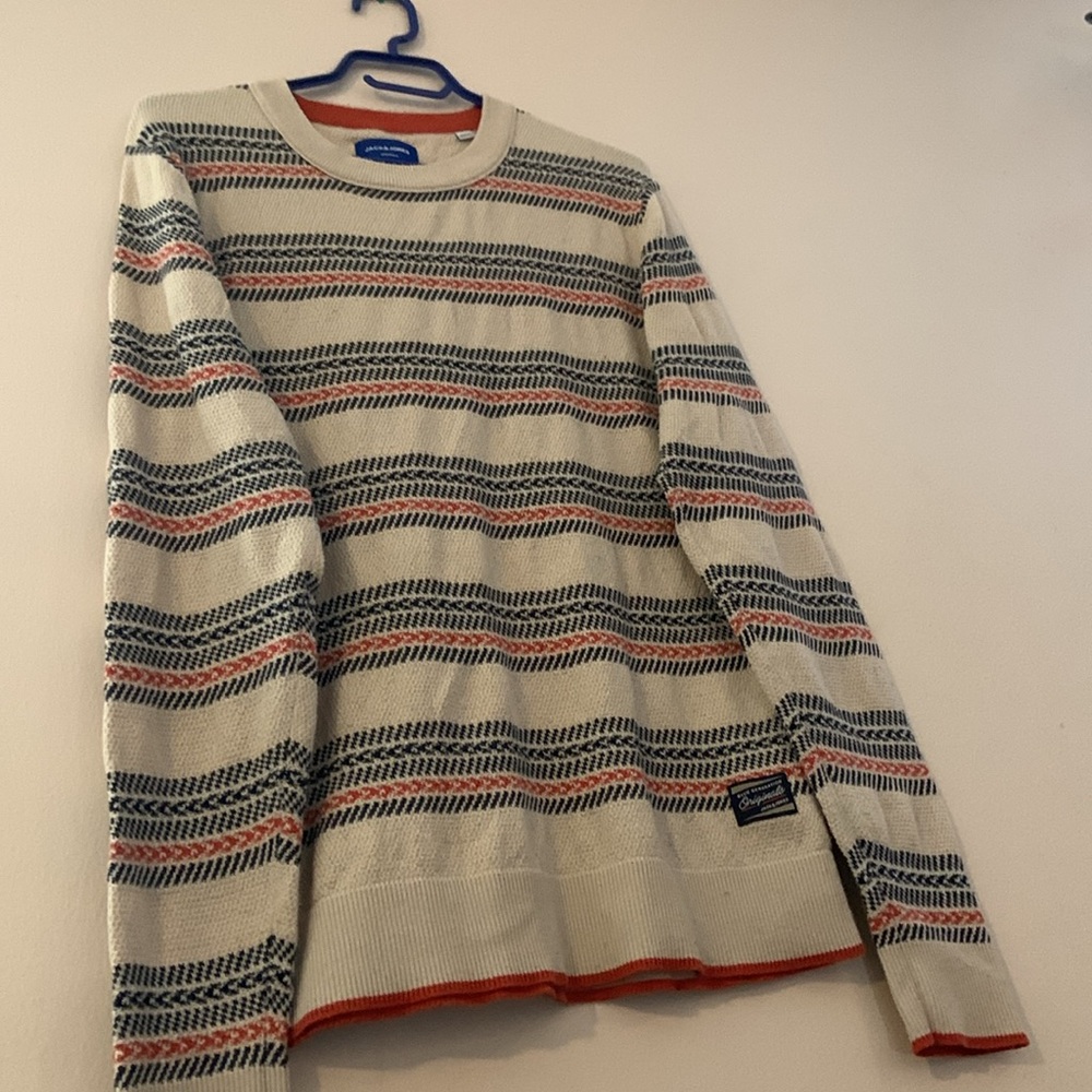 Jack & Jones - Men’s Knit Sweater - Striped- Size Large - Picture 3 of 7